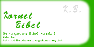 kornel bibel business card